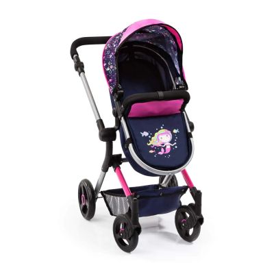 Количка за кукли NEO VARIO трансформираща се с чанта синьо/розова BAYER 18417AA