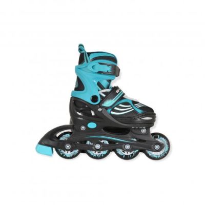 Детски регулируеми ролери/кънки DOUBLE 2 в 1 Тюркоаз M(34-37)
