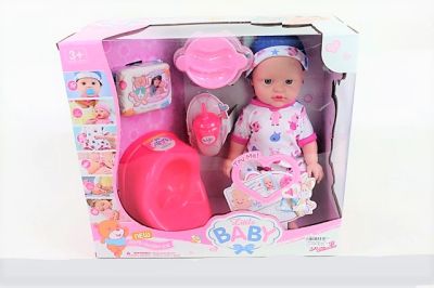 Пикаеща кукла с гърне и памперс