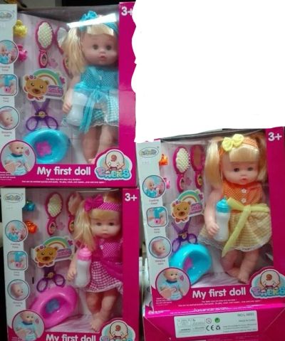 Музикална пикаеща кукла с гърне 3 цвята