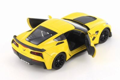 Метална количка 2017 Chevrolet Corvette Z06 Welly 1:24 жълта