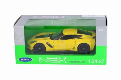 Метална количка 2017 Chevrolet Corvette Z06 Welly 1:24 жълта