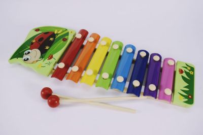Дървен музикален ксилофон калинка