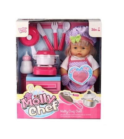 Музикална кукла готвачка с кухненски прибори Chef