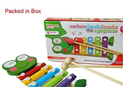 Дървен музикален ксилофон жабка