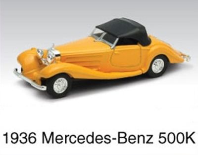 Метален ретро автомобил Mercedes-Benz 500 K 1936 Welly 1:34   