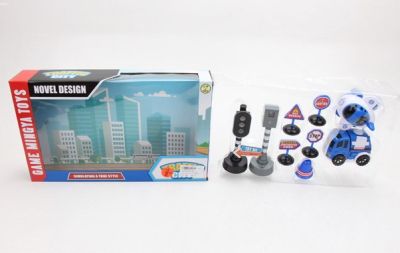 Детски комплект колички с знаци и светофар