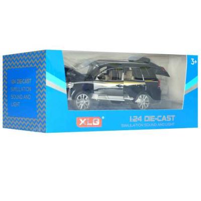 Метален автомобил със звук и светлини Toyota Land Cruiser V8 черен