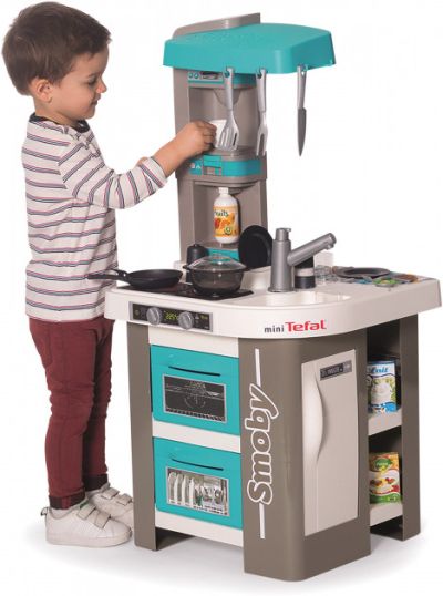 Интерактивна детска кухня Smoby Tefal Studio с аксесоари, кипящ ефект и звуци