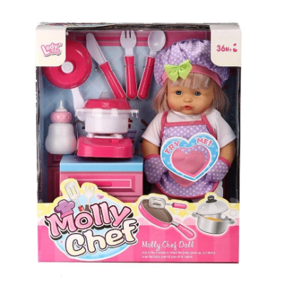 Музикална кукла готвачка с кухненски прибори Chef