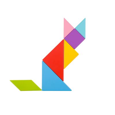 Дървен цветен пъзел Танграм TY879 Tooky Toy 