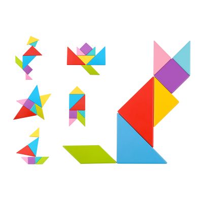 Дървен цветен пъзел Танграм TY879 Tooky Toy 