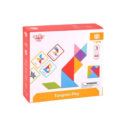 Дървен цветен пъзел Танграм TY879 Tooky Toy 