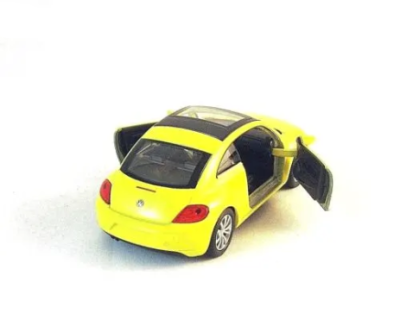 Метална количка Volkswagen New Beetle Yellow Welly 1:34-39