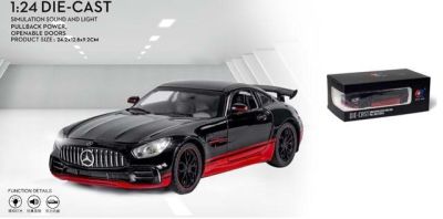 Метален автомобил със звук и светлини Mercedes Benz GT 3 AMG 1/24