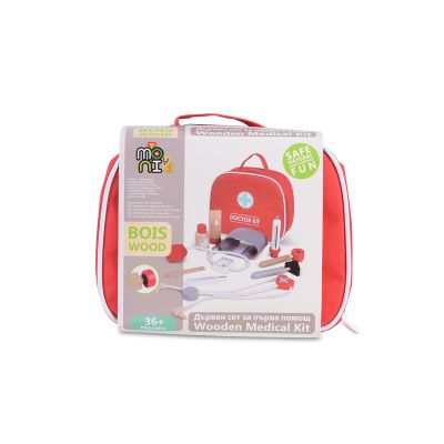 Сет с дървени играчки за първа помощ Чичо доктор 4501