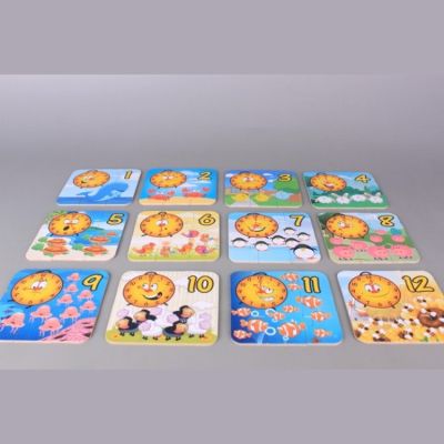 Образователен забавен детски пъзел часовникът и числата