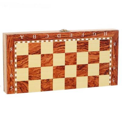 Класически дървен шах и табла 3 в 1 - 48, 5см