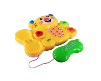 Детски образователен телефон коте Лъки на Български език жълт