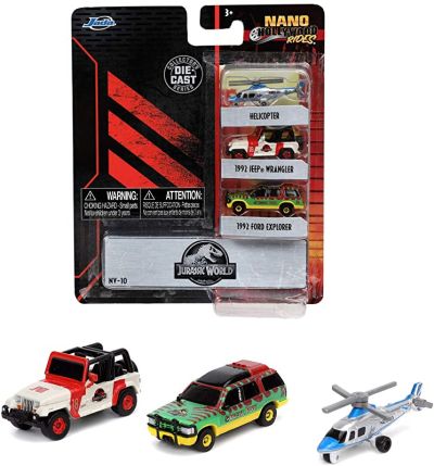 Комплект 3 метални автомобила Nano Cars Jurassic Park Toys 253251012