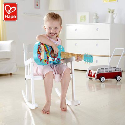 Детска дървена китара 65см Flower Power Hape H0600