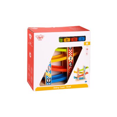 Дървена писта с мини цветни колички TOOKY TOY TY840