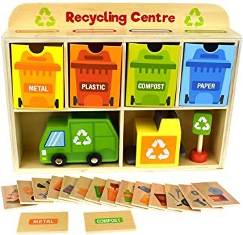 Дървен център за рециклиране Tooky Toy TY635A