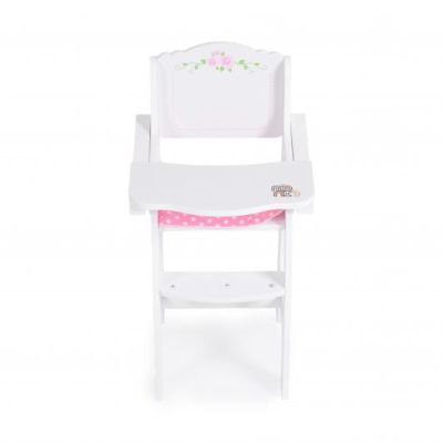 Детски дървен стол за хранене за кукли B012