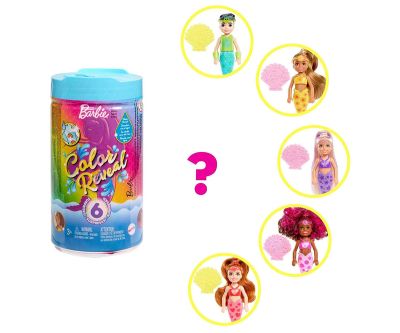 Кукла Barbie трансформация цветни русалки Челси HCC75