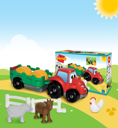Фермерски трактор с ремарке и животни Ecoiffier Abrick 3348