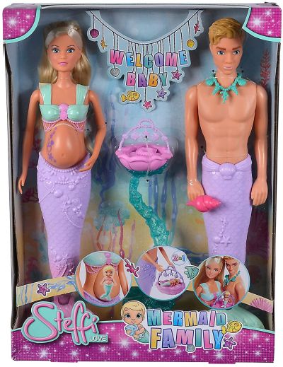Комплект кукли Steffi Love - Семейство русалки с бебе Simba 105733524