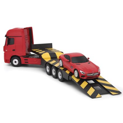 Камион автовоз MERCEDES-BENZ ACTROS и кола MERCEDES AMG GT 1:26/1:24 RASTAR 74920