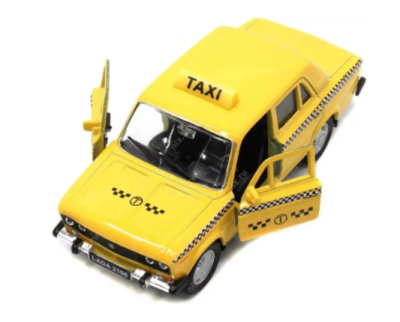 Метална кола Лада/Lada такси/taxi с светлини и звуци 1:32