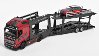 Метален камион автовоз Volvo FH16 GL 750 XXL с Land Rover LRX Bburago 1/43 