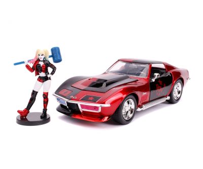 Метален автомобил Chevy Corvette Stingray 1969 Harley Quinn 1/24 Jada Toys 253255019