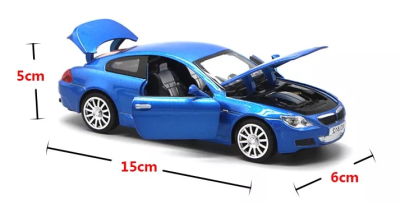 Метална количка BMW M6 със звук и светлини 1:32 