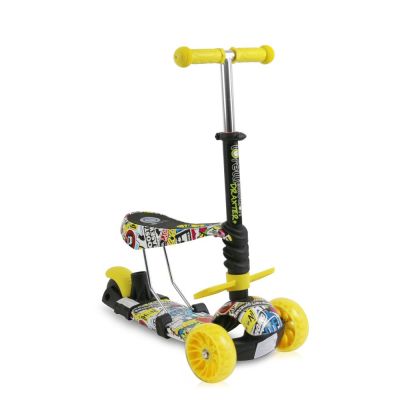 Тротинетка със седалка LORELLI DRAXTER PLUS - GRAFFITI SMILE