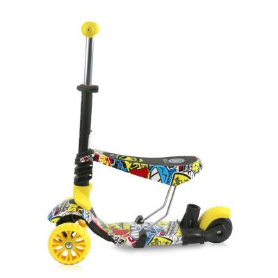 Тротинетка със седалка LORELLI DRAXTER PLUS - GRAFFITI SMILE