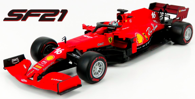 Метална количка Formula 1 Ferrari SF21 F1 #16 Charles Leclerc Bburago 1:18