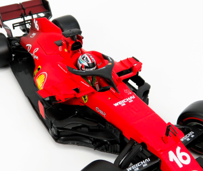 Метална количка Formula 1 Ferrari SF21 F1 #16 Charles Leclerc Bburago 1:18