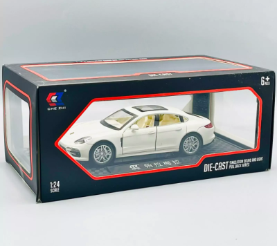 Метален автомобил със звук и светлини Porsche Panamera 1/24, white