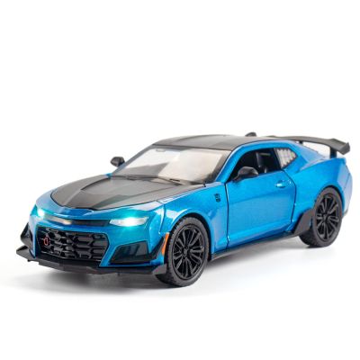 Метален автомобил със звук и светлини Chevrolet Camaro 1/24, blue
