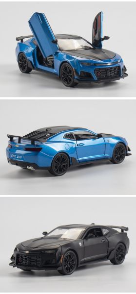 Метален автомобил със звук и светлини Chevrolet Camaro 1/24, blue