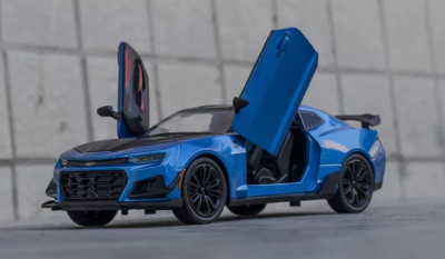 Метален автомобил със звук и светлини Chevrolet Camaro 1/24, blue