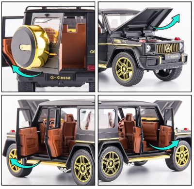 Метален автомобил със звук и светлини Mercedes Benz AMG G63 G Class 1/24, pink