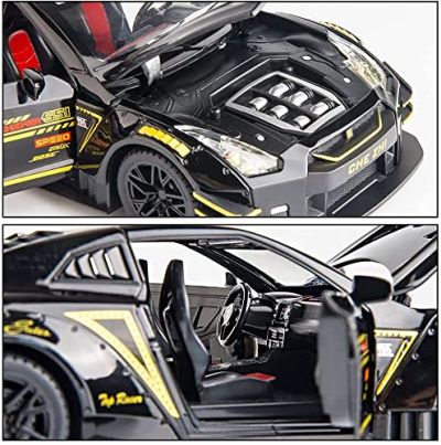 Метален автомобил със звук и светлини Nissan GT-R Nismo 1/24, RED