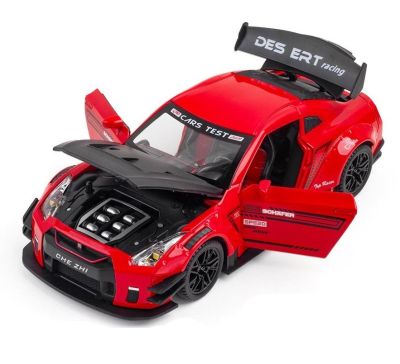 Метален автомобил със звук и светлини Nissan GT-R Nismo 1/24, RED