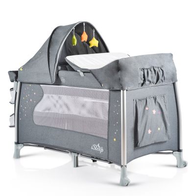 Детска кошара Cangaroo ISLEEP сив