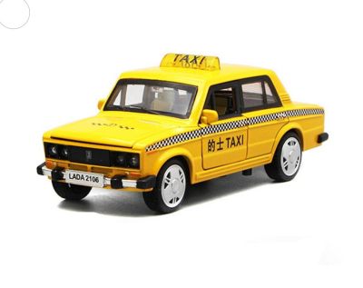 Метална кола Лада/Lada такси/taxi с светлини и звуци 1:32