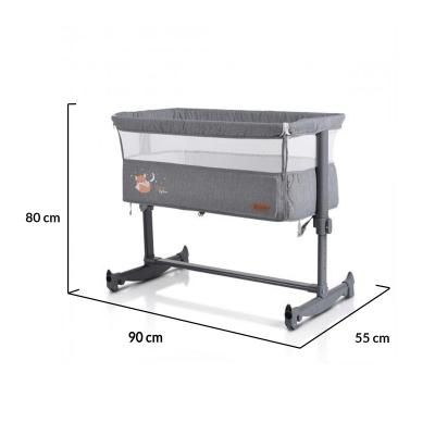 Бебешко легло с подвижна страница Cangaroo Always Together сив